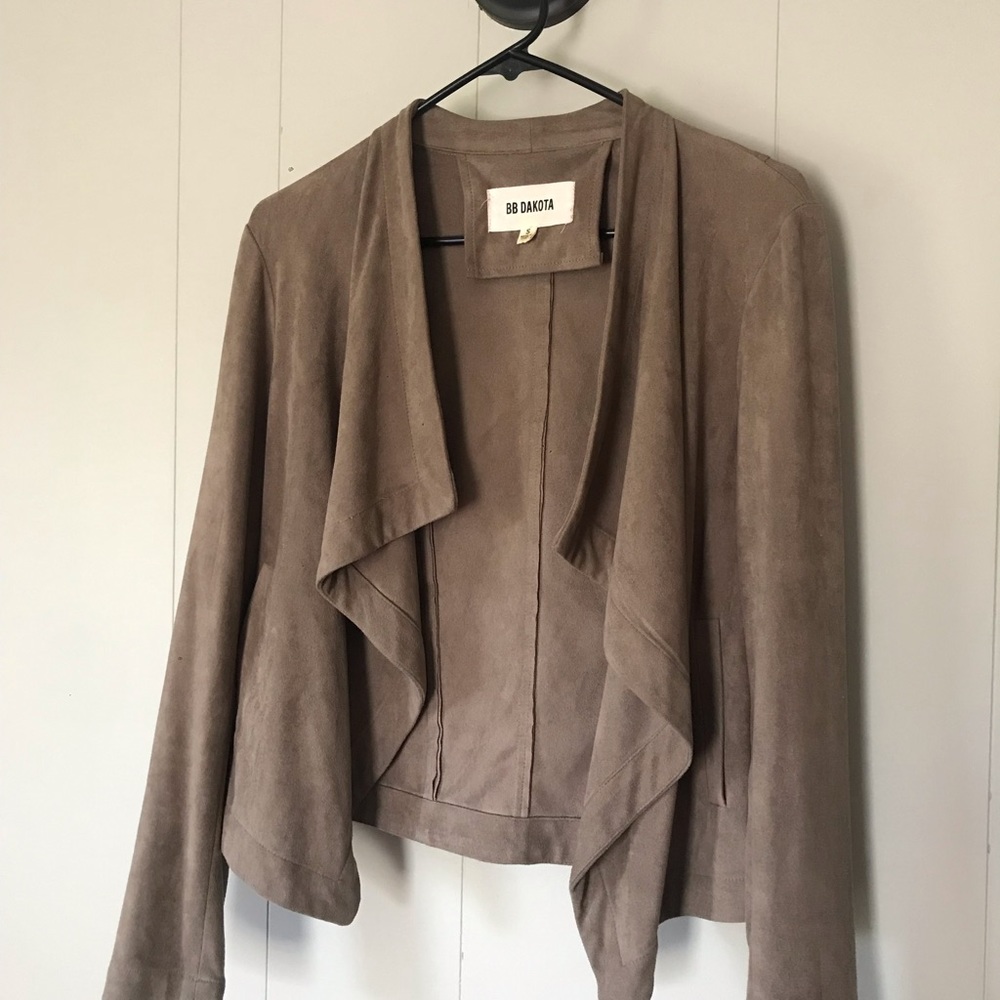 Lightweight suede womens long sleeve jacket